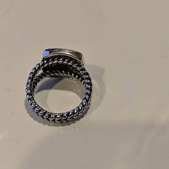 Sterling Silver Black CZ Cable Ring - Picture 4 of 6